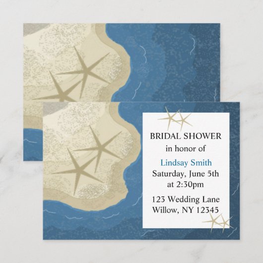 Starfish en Ocean Vrijgezellenfeest Kaart (Voorkant / Achterkant)