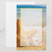 Starfish en Seashells op de strand Briefpapier (Voorkant / Achterkant)