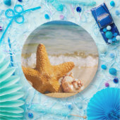 Starfish en Seashells op de strand Papieren Bordje (Feest)