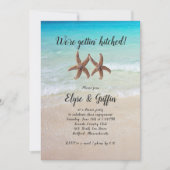 Starfish Engaged Couple Invitation Party Kaart (Voorkant)