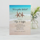 Starfish Engaged Couple Invitation Party Kaart (Staand voorkant)