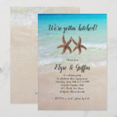 Starfish Engaged Couple Invitation Party Kaart (Voorkant / Achterkant)