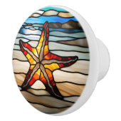 Starfish Faux Glas in lood Keramische Knop (Rechts)