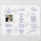 Starfish Folded Photo Wedding Ceremony Program (Voorkant / Achterkant)