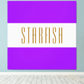 STARFISH Fun Bright Tropical Paarse witte strepen Canvas Afdruk (Insitu (Houten vloer))