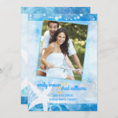 Starfish Garden Blue Beach Wedding Save the Date (Voorkant / Achterkant)