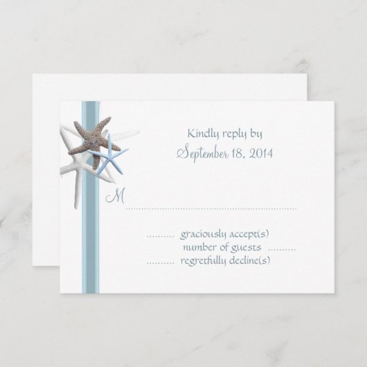 Starfish Gathering RSVP-kaarten van A1-formaat RSVP Kaartje (Voorkant / Achterkant)