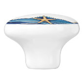 Starfish Gepersonaliseerd Beach Theme Label Keramische Knop (Zijkant)