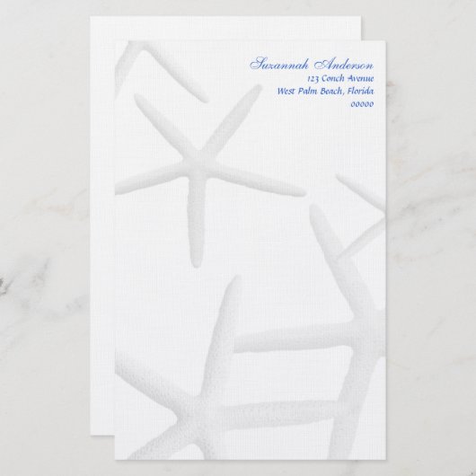 Starfish Gepersonaliseerde Strand Thema Schrijfpap Briefpapier (Voorkant / Achterkant)