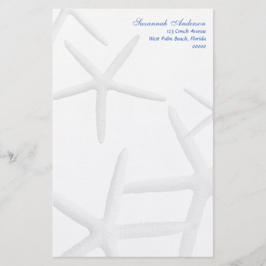 Starfish Gepersonaliseerde Strand Thema Schrijfpap Briefpapier (Voorkant)