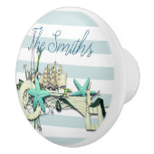 Starfish, Gevist net & Tall Ship Nautical Keramische Knop (Rechts)