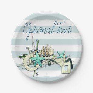 Starfish, Gevist net & Tall Ship Nautical Papieren Bordje