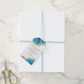 Starfish Gold & Blue Ocean thema bruiloft welkom Cadeaulabel (Met Touw)