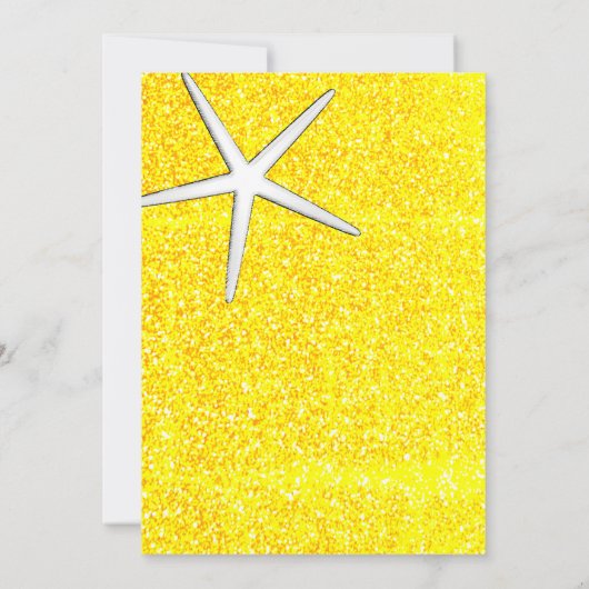 Starfish Gold Glitter Beach Royal Weddenschap Kaart (Achterkant)