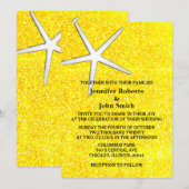 Starfish Gold Glitter Beach Royal Weddenschap Kaart (Voorkant / Achterkant)