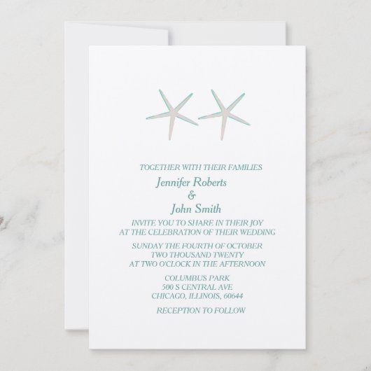 Starfish grijs Blauwgroen zilver elegante nautisch Kaart (Voorkant)