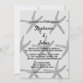 Starfish Grijs Zwart Wit Trendy Strand Wedding Kaart (Voorkant)
