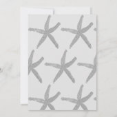 Starfish Grijs Zwart Wit Trendy Strand Wedding Kaart (Achterkant)