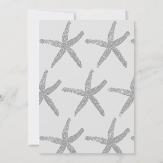 Starfish Grijs Zwart Wit Trendy Strand Wedding Kaart (Achterkant)