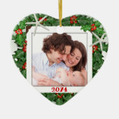 Starfish Heart Familie Foto kerstversiering Keramisch Ornament (Voorkant)