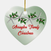 Starfish Heart Familie Foto kerstversiering Keramisch Ornament (Achterkant)