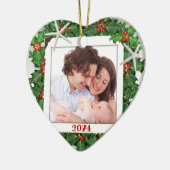 Starfish Heart Familie Foto kerstversiering Keramisch Ornament (Links)