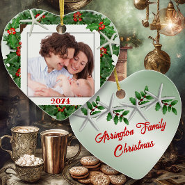 Starfish Heart Familie Foto kerstversiering Keramisch Ornament
