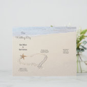 Starfish Heart in Sand Beach Wedding Programme (Staand voorkant)