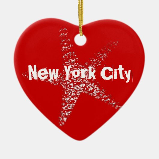 Starfish Heart Ornament NYC of (Functie Uw Stad) (Voorkant)