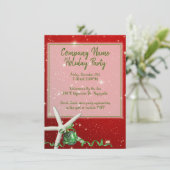 Starfish Holiday Kantoor Party Red Green Feestdagenkaart (Staand voorkant)