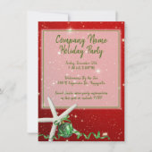 Starfish Holiday Kantoor Party Red Green Feestdagenkaart (Voorkant)