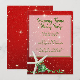 Starfish Holiday Kantoor Party Red Green Feestdagenkaart