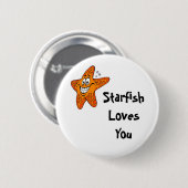 Starfish houdt van je ronde button 5,7 cm (Voorkant /achterkant)