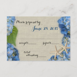 Starfish Hydrangea Trouwreactie RSVP Kaartje