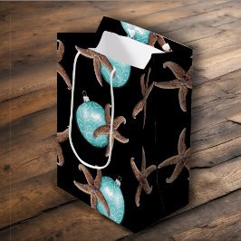 Starfish in Aqua Ornamenten Black Kerstmis Medium Cadeauzakje