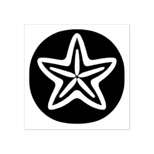 Starfish in Black Circle Rubberstempel (Afrduk)