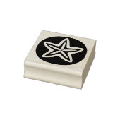 Starfish in Black Circle Rubberstempel (Stempel)