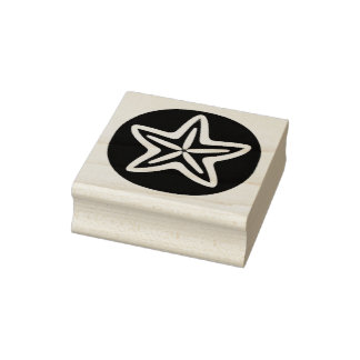 Starfish in Black Circle Rubberstempel
