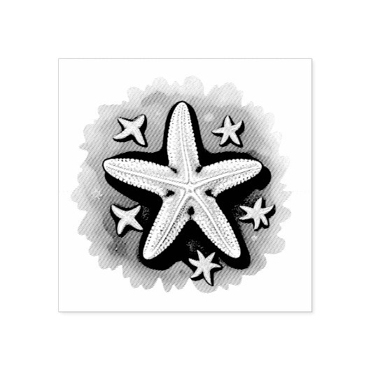 Starfish in Black Rubberstempel (Afrduk)