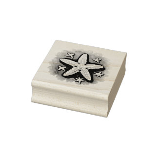 Starfish in Black Rubberstempel