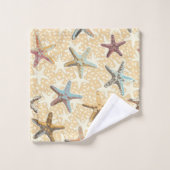 Starfish in de zand bad handdoek (Wasdoekje)