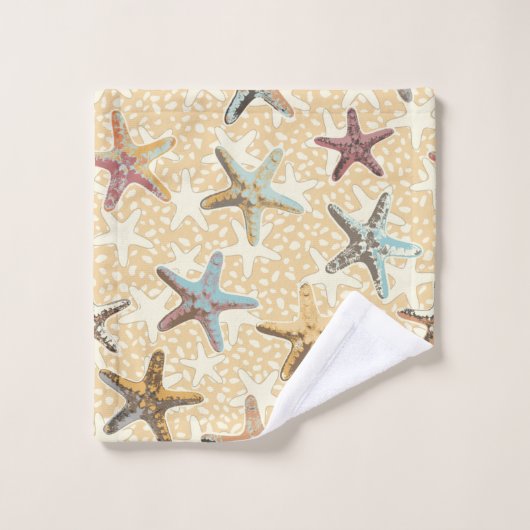 Starfish in de zand bad handdoek (Wasdoekje)