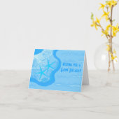 Starfish in de zand kaart (Gele Bloem)