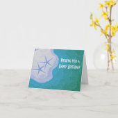 Starfish in de zand kaart (Gele Bloem)