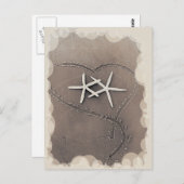 Starfish in Heart Briefkaart (Voorkant / Achterkant)