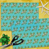 Starfish in Holly Aqua Blue Kerstmis Tissuepapier