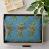Starfish in Holly Deep Zee Blue Beach Kerstmis Tissuepapier (Geschenk)