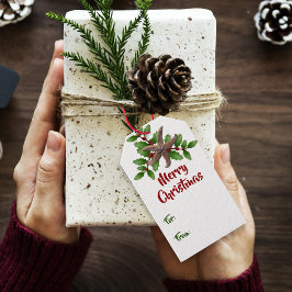 Starfish in Holly Merry kerstcadeautjes Labels Cadeaulabel