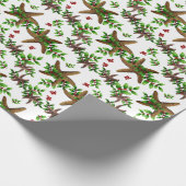 Starfish in Holly Tropical kerstpattern White Cadeaupapier (Hoek)