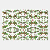 Starfish in Holly Tropical kerstpattern White Inpakpapier Vel (Voorkant 2)
